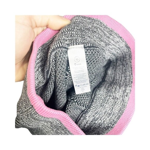 Ivivva by Lululemon Girls Knit Sweat Jogging Pants 10 Gray Pink Stretch - Picture 5 of 6